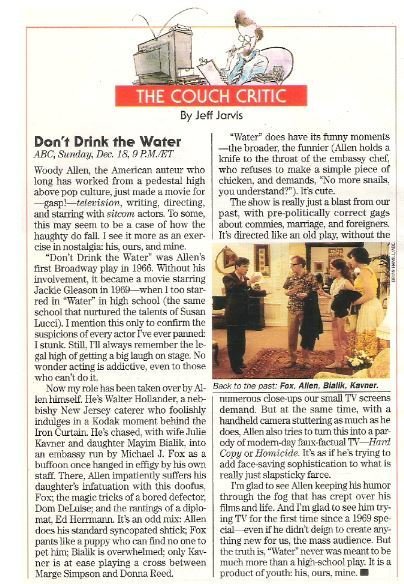 Allen, Woody / Don't Drink the Water | Magazine Review (1994)