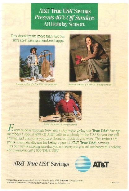 AT+T / True USA Savings | Magazine Ad (1994)