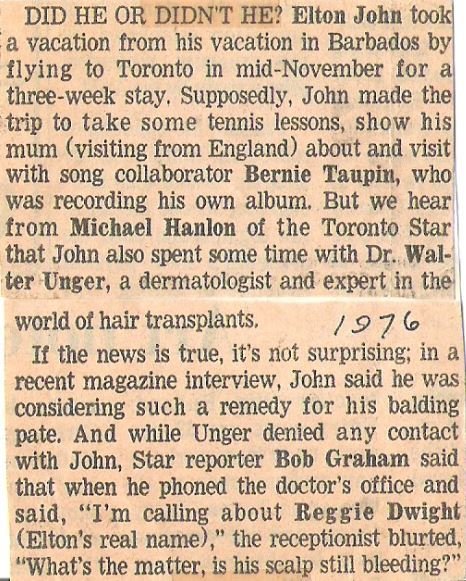John, Elton / Did He Or Didn&#39;t He? | Newspaper Article (1976)