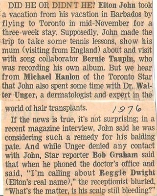 John, Elton / Did He Or Didn&#39;t He? | Newspaper Article (1976)