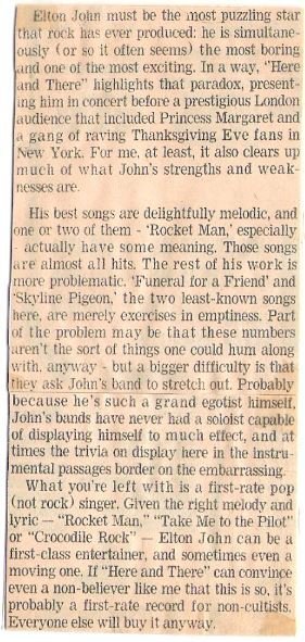 John, Elton / Here and There-Most Puzzling (1976)
