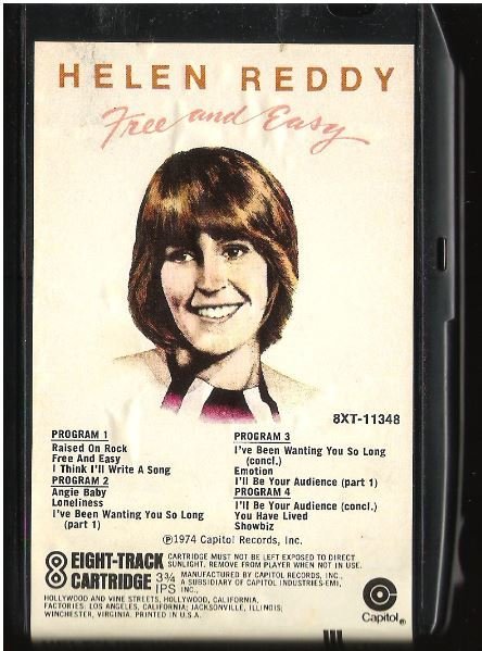Reddy, Helen / Free and Easy / Capitol 8XT-11348 (1974)
