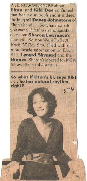 Dee, Kiki / Well, Now We Know About Elton | Magazine Article + Photo (1976)