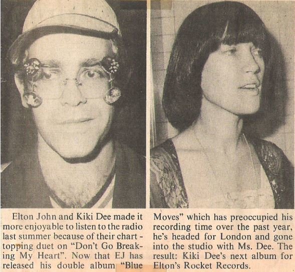 John, Elton / Producing Kiki Dee&#39;s Next Album | Magazine Article with 2 Photos (1977)