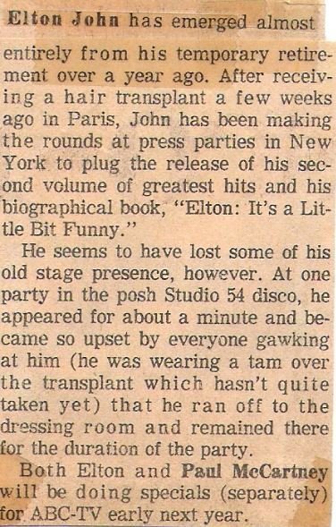John, Elton / Elton John Has Emerged Almost Entirely... | Newspaper Article (1977)