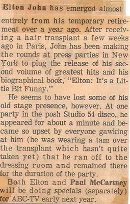 John, Elton / Elton John Has Emerged Almost Entirely... | Newspaper Article (1977)