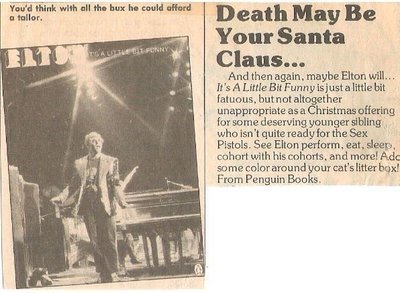 John, Elton / Death May Be Your Santa Claus... | Magazine Article with Photo (1977)