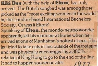 Dee, Kiki / Kiki Dee (with the Help of Elton) Has Truly Arrived | Magazine Article (1977)