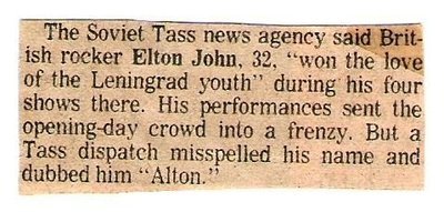 John, Elton / Won the Love of the Leningrad Youth | Newspaper Article (1979)