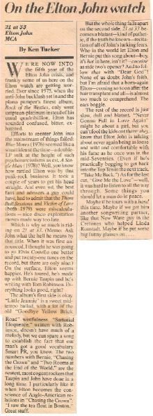 John, Elton / 21 at 33 Album Review #1 | Magazine Article (1980)
