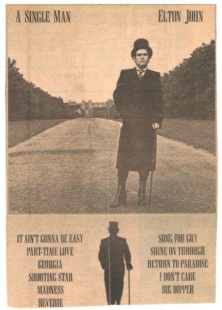 John, Elton / A Single Man - Ad #1 | Magazine Ad (1978)