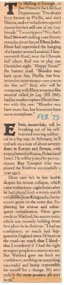 John, Elton / Elton, Meanwhile Will Be Breaking Out of His Self-Imposed... / Magazine Article (1979)