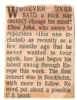John, Elton / Whoever Said a Rock Star Couldn&#39;t Change His Mind? | Newspaper Article (1979)