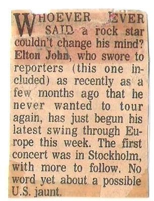 John, Elton / Whoever Said a Rock Star Couldn&#39;t Change His Mind? | Newspaper Article (1979)