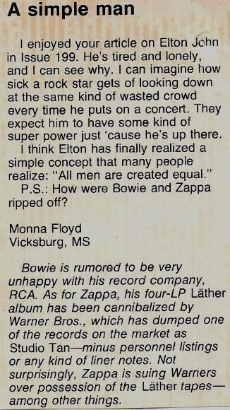 John, Elton / A Simple Man | Magazine Article (1978)