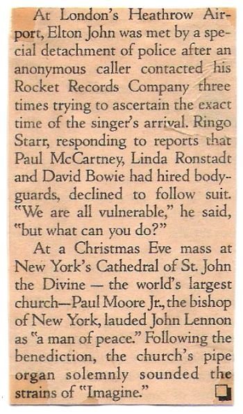 John, Elton / Elton John Met By a Special Detachment | Magazine Article (1980)