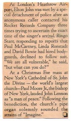 John, Elton / Elton John Met By a Special Detachment | Magazine Article (1980)