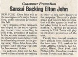 John, Elton / Sansui Backing Elton John | Magazine Article (1986)