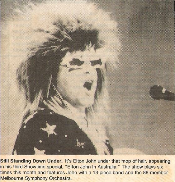 John, Elton / Still Standing Down Under | Magazine Photo with Caption (1986)