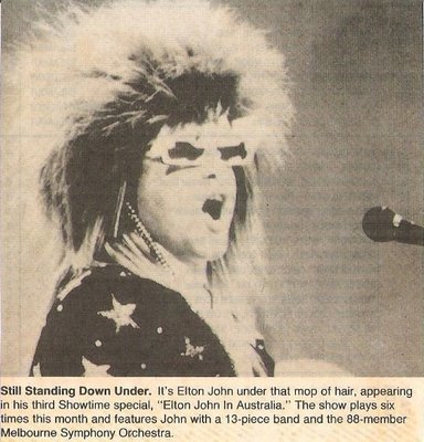 John, Elton / Still Standing Down Under | Magazine Photo with Caption (1986)