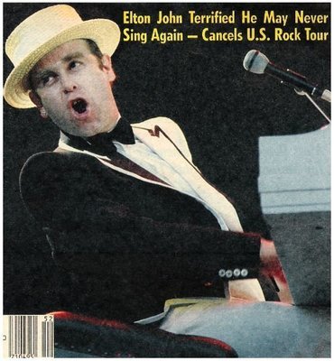 John, Elton / Terrified He May Never Sing Again | Magazine Article with 2 Photos (1987)