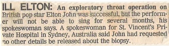 John, Elton / Ill Elton: Exploratory Throat Operation (1987)