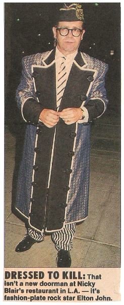 John, Elton / At Nicky Blair&#39;s Restaurant, L.A. #1 | Magazine Photo with Caption (1987)