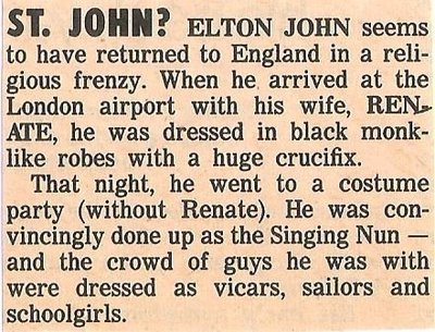 John, Elton / St. John? | Magazine Article (1987)