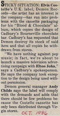 Costello, Elvis / Sticky Situation | Magazine Article (1986)