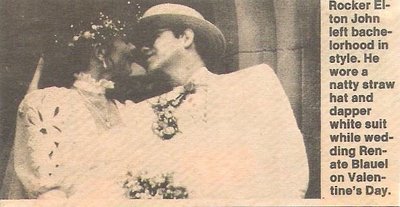 John, Elton / Left Bachelorhood in Style | Magazine Article with Photo (1984)