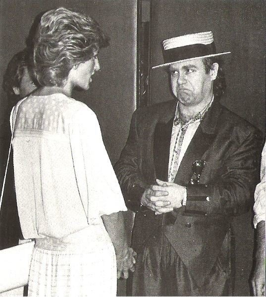John, Elton / At Live-Aid, Wembley Stadium #9 | Magazine Photo (1985) / with Princess Diana