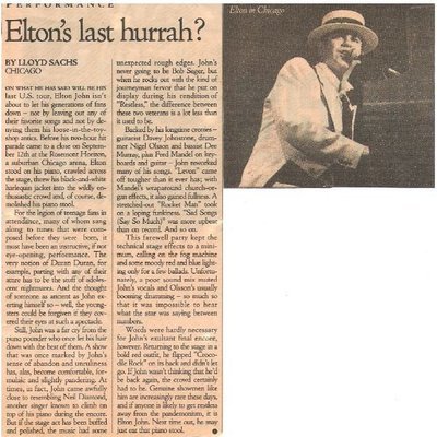 John, Elton / Elton&#39;s Last Hurrah? | Concert Review (1984)