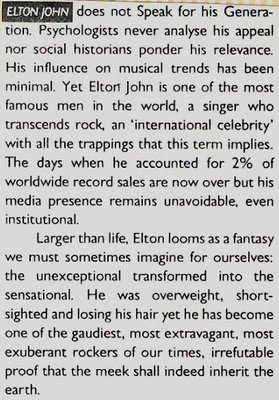 John, Elton / Elton John Does Not Speak for His Generation | 1986