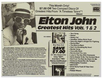 John, Elton / Greatest Hits Vols. 1 + 2 - CD Ad #1 (1990)