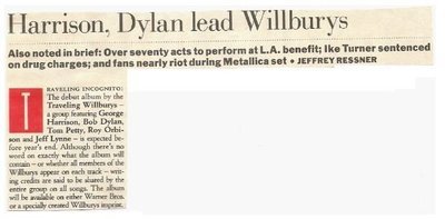 Traveling Wilburys / Harrison, Dylan Lead Wilburys (1988)
