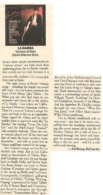 Los Lobos / La Bamba (Soundtrack) - Album Review #1 (1987)