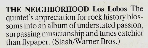 Los Lobos / The Neighborhood - Album Review #1 (1990)