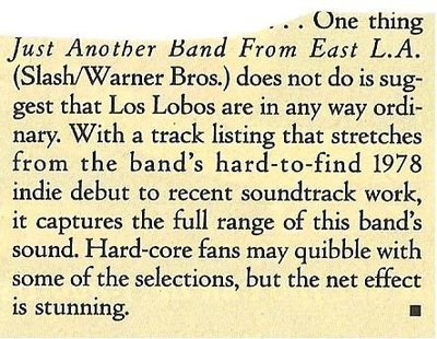 Los Lobos / Just Another Band From East L.A. - Album Review #1 (1993)
