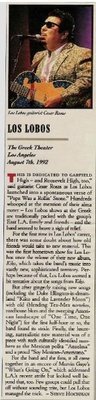 Los Lobos / Greek Theater, L.A. - Concert Review #1 (1992)