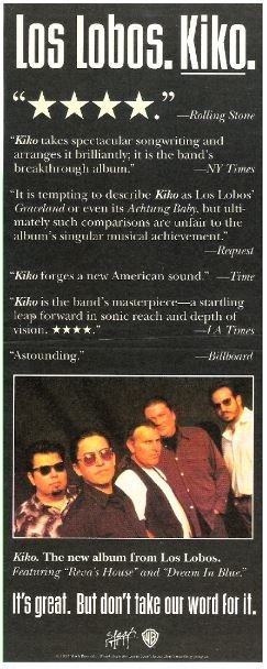 Los Lobos / Kiko - Album Ad #1 | Magazine Ad (1992)
