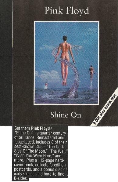 Pink Floyd / Shine On - CD Ad #1 | Magazine Ad (1992)