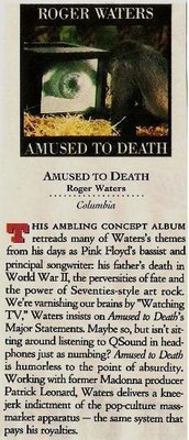 Waters, Roger / Amused To Death - Album Review #2 | Magazine Article (1992)