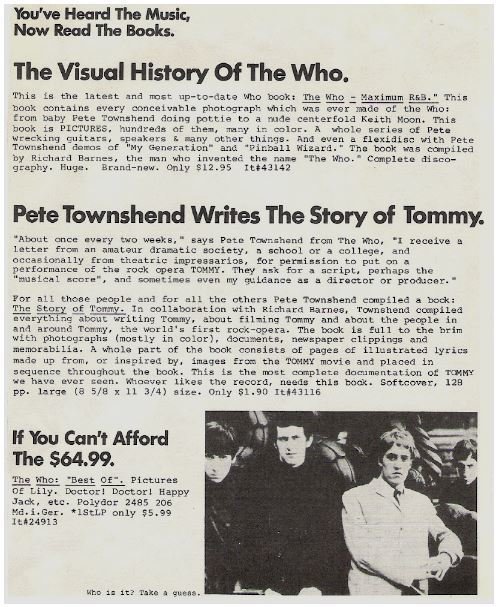 Who, The / You&#39;ve Heard the Music, Now Read the Books | Magazine Ad (1982)