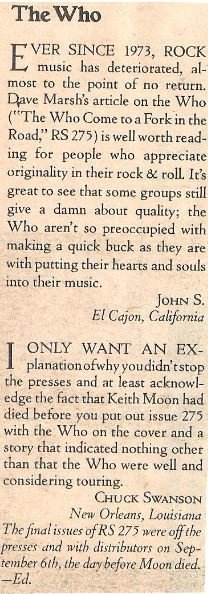 Who, The / Ever Since 1973 + Keith&#39;s Death | Magazine Article (1978)
