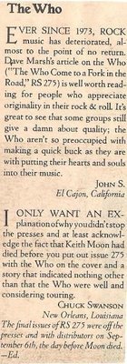 Who, The / Ever Since 1973 + Keith&#39;s Death | Magazine Article (1978)
