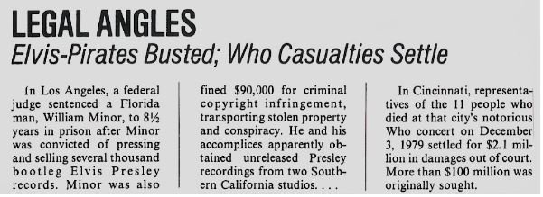 Who, The / Elvis-Pirates Busted - Who Casualties Settle | Magazine Article (1983)