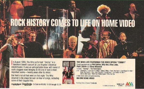Who, The / Rock History Comes to Life On Home Video | Magazine Ad (1989)