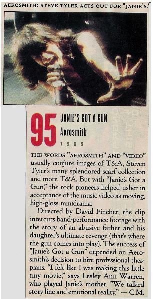 Aerosmith / Janie's Got a Gun - Music Video Review #1 | Magazine Article (1989)