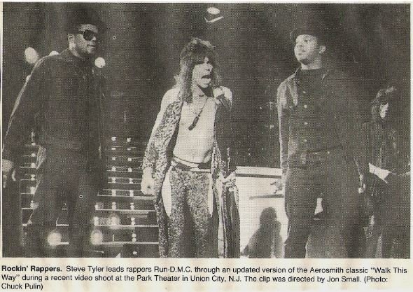 Aerosmith / Rockin' Rappers (with Run-DMC) | Newspaper Photo with Caption (1986)