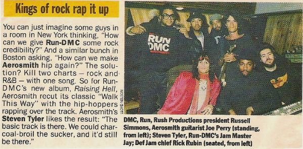 Aerosmith (+ Run-DMC) / Kings of Rock Rap It Up | Magazine Article with Photo (1986)